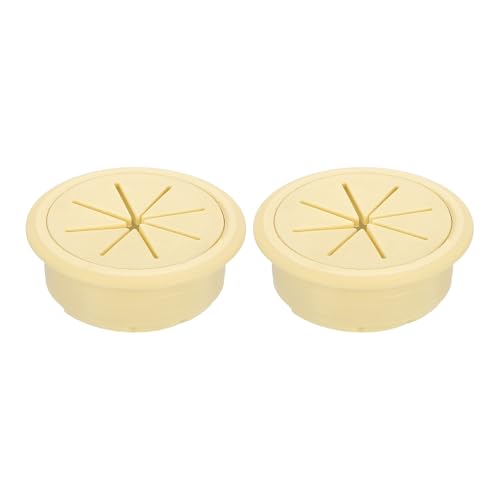 uxcell 2 Pcs Desk Grommet, 1.97 inch 50mm Desk Cable Hole Cover Wire Hole Insert for Home Office Table Cabinet Cord Organizer, Beige
