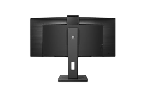 Philips 346P1CRH - 34 Zoll WQHD Curved USB-C Docking Monitor, Webcam, höhenverstellbar, HDR400 (3440x1440, 100Hz, HDMI, DisplayPort, USB-C, RJ45, USB Hub) schwarz