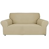 YSTYLE Funda Sofa con Reposabrazos, Elastica Funda de sofá Resistente a Las Manchas, Cubre Sofa Antimanchas Lavable Mascotas (Beige, 2 Plazas(145-178cm))