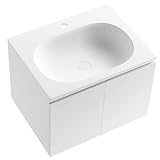 Serene Valley Bathroom Floating Vanity with Hinged Cabinet, Square Sink Bowl with Matching Pop-Up St