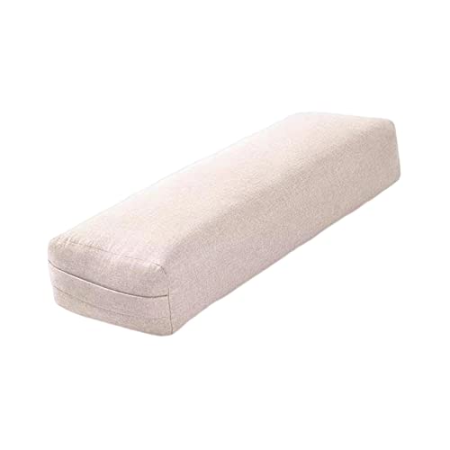 Garende Yoga Bolster Yoga Prop Machine Washable Cover Pillow Meditation Cushion High Elastic Rectangular for Support Restorative Yoga Legs Beginners, Beige