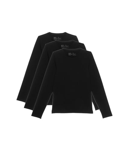 Pact Men's Cool Stretch Long Sleeve Crew Undershirt 3-Pack