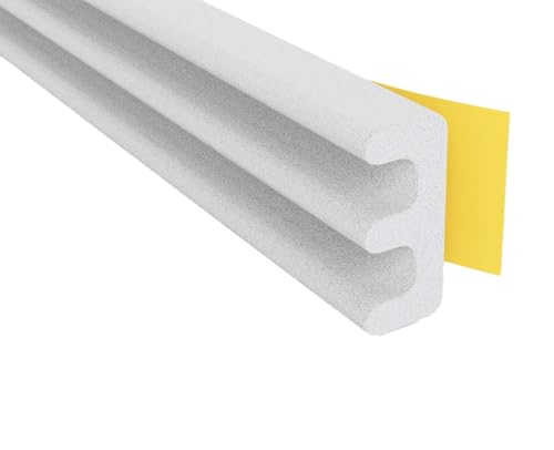 Stormguard EPDM Draught Excluder Self Adhesive Rubber Door Window Seal Roll (E White, 5 Metres)