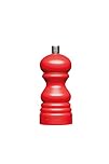 MasterClass Pepper Mill or Salt Grinder with Interchangeable Cap, Plastic, Red, 12 cm