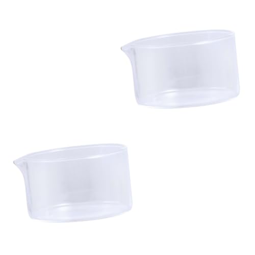 OSOLADY 2pcs Crystallizing Dish Flat Bottom Container Heat-Resistant Glass Bowl Use
