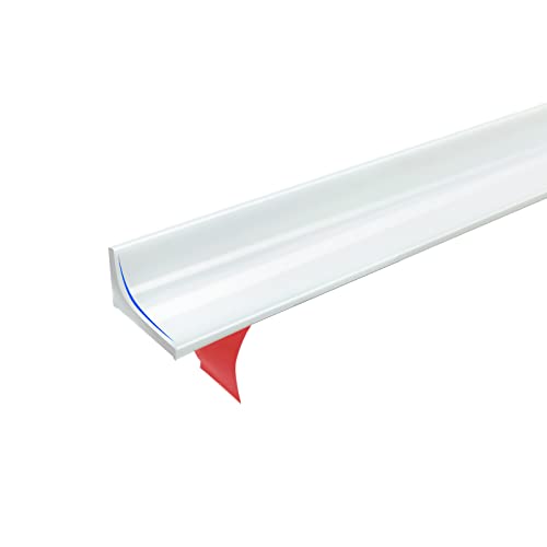 KLYWUN 118-inch Shower Threshold Water Dam, Keep Water In Shower or Countertop Dry, Apply Toapply To Countertop, Shower, Bathroom, Bathtub Self Adhesive Caulk Seal Strip Edge