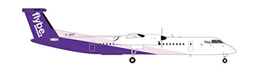 Avión coleccionable Bombardier Q400 Flybe Herpa 559829 a escala miniatura con acabados en metal