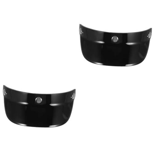 ULTECHNOVO 2piezas Visera De Moto Protección Solar para Cascos Abiertos y Semi Abiertos Visera De Pc Resistente UV y para Accesorios De Motocicleta Negro