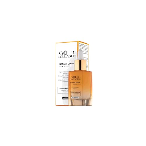 GOLD COLLAGEN Instant Glow - Sérum Vitamina C y Vitamina E Triple Acción Antioxidante Astringente,...