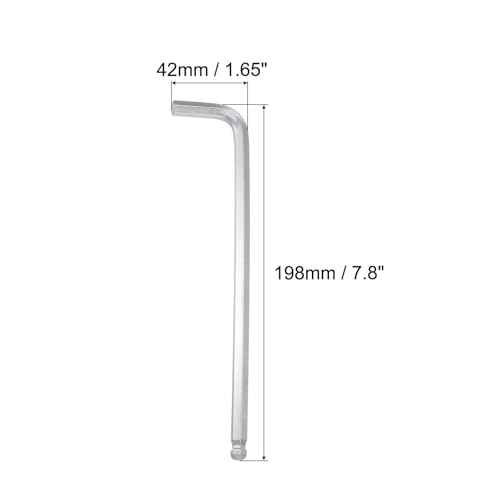 TOP-VIGOR 1Pcs 5/16" Ball End Hex Key Wrench, L Shaped Long Arm Allen Key for Household DIY Professional Machine Repairing, CR-V - Image 2