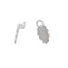 Aanraku, Glue-On Earring Bails, Small, 120 Pieces, Silver Plated