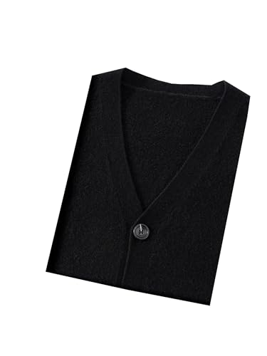 Dcvmvmn Men's Cashmere Sleeveless Cardigan Vest Winter V Neck Sweater Waistcoat Knitted Thick Warm Tops