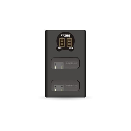 Image of DMW-BLC12 Dual Battery and Charger Combo Pack for Panasonic Lumix Cameras - 7.2V /8900mAh Battery for FZ200, FZ300, FZ330, FZ1000, FZ2000, FZ2500, GH2, G5, G6, G7, G80, G85, GX8.