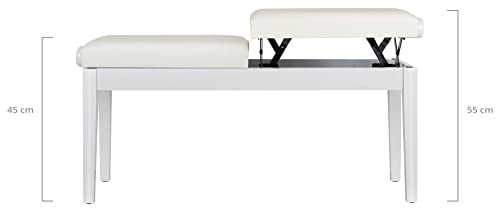 Classic Cantabile Banc de piano deux places blanc brillant - Les Beatles, Paul McCartney, John Lennon, RIngo Starr, George Harrison Classic Cantabile Banc de piano deux places blanc brillant – Image 3