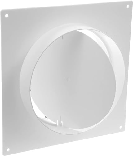 Repa Market 5 Inch Duct Connector Flange with Backdraft Damper – ABS Plastic Round Male Fit Vent Pipe Adapter – Wall Plate HVAC Exhaust & Intake Coupling – for Ventilation and Cooling Systems