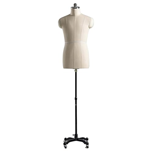 Maniqui Costura Ajustable 150-180 cm Maniquí Costura Profesional con Ruedas Torso de Maniquí con Soporte para Costura, Exhibición de Moda, Boutiques y Comercios(104)