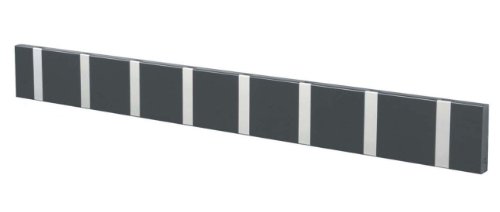 LoCa Garderobe Knax 8 anthrazit (Haken klappbar Alu) Garderoben-Leiste Kleiderhaken Flur modern Garderobenpaneel Cover