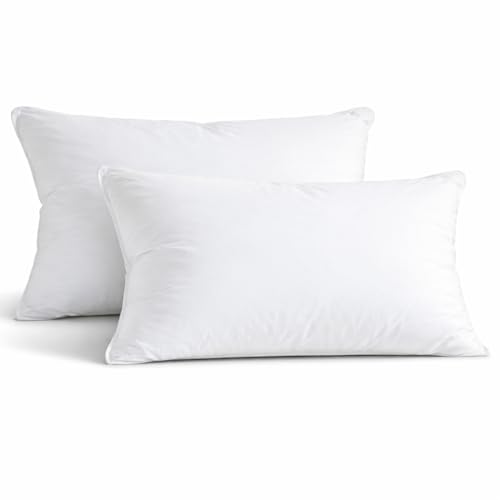 Image of Microfiber Pillow Set of 2 for Sleeping, 16 x 24 Inches, Soft & Comfortable Bed Pillows, White