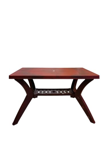 Image of I REST Paradise Modern 4-Seater Plastic Dining Table - Lightweight and Durable, Easy to Clean, Perfect for Indoor and Outdoor Use (Rose Wood)