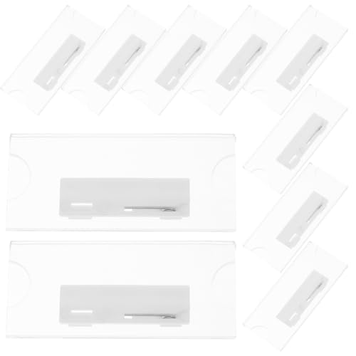 ERINGOGO 10個 透明アクリル製 ネームタグホルダー ワークカードケース 交換可能 工場 学校 会議用 識別バッジホルダー 仕事用許可証ホルダー