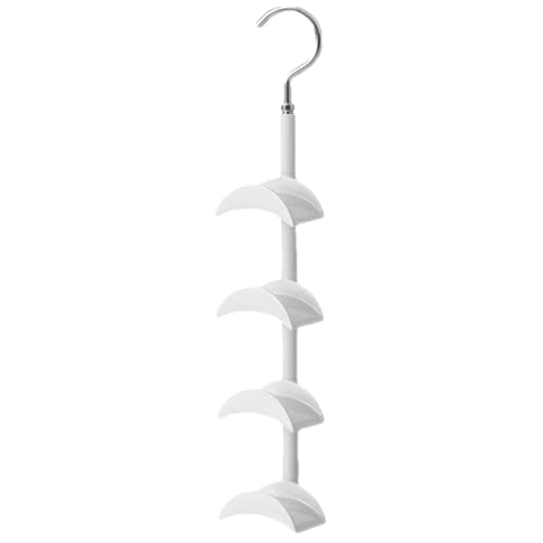 HEMOTON Percha Giratoria de 4 Capas para Armario Blanca, Gancho para Colgar Bolsos y Bufandas, Organizador Multifuncional Abs sin Instalación, Ahorro de Espacio para Accesorios de Mujer
