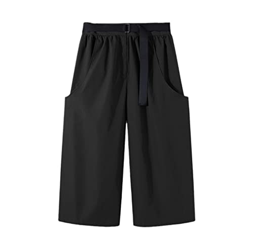 Pantalon large pour homme décontracté noir vêtement ample avec poches cargo taille 31-35