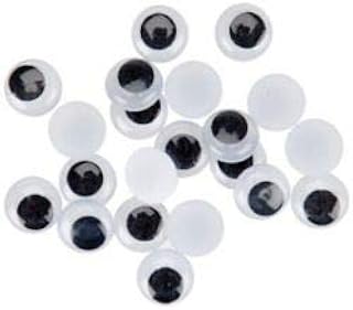 Fixo Kids 68010000. Pack de 70 Ojos Móviles Adhesivos, Redondos, Color Negro, 8mm, Perfectos para Manualidades Escolares