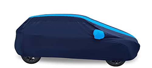 Image of Auto Hub Car Cover Compatible with Maruti WagonR (Model : 2019-Till Date) with Mirror Pocket, Weather Proof, Triple Stitched, WagonR Car Cover- Navy-Blue