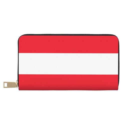 Monedero de mano largo monedero moderno bandera austríaca cartera móvil llaves