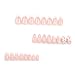 LPOODDNU Medium Almond Press on Nails White French Tips Pink Fake Nails with 3D Flower Bow Charms Acrylic Nails Press ons Cute Design Glue on False Nails Reusable Stick on Nails 24pcs
