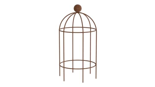 ELEO Pflanzenstütze Arezzo rostoptik - 85x50 cm Rankobelisk klein aus Metall für draußen handgeschmiedet Schmiedeeisen rost Edelrost - Rankgitter rund aus Metall massiv stabil für den Garten