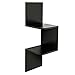 HoitoDeals 2-poziomowa czarna narożna półka na książki regał ścienny do przechowywania pływający stojak ekspozycyjny regał do użytku domowego (1 szt.)