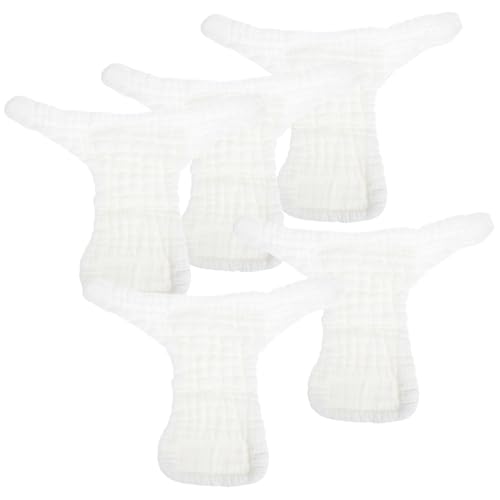 Toyvian Pañales de Tela Lavables Reutilizables para Recién Nacido Talla S 5 Piezas, Algodón 100% Transpirable, Absorbentes y Resistentes a Fugas, Pañales para Ñiño Bolsillo para Uso