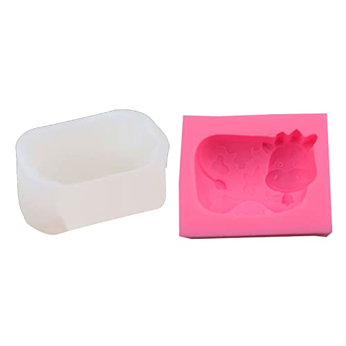 Cubitos de hielo moldes de jabón dulces vacas para hacer velas, pasta de gumpa, pasta de chocolate, herramientas de decoración, regalo de forma de vela