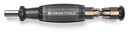 PB Swiss Tools PB-6464-Black Insider Pocket Tool with Integrated bit Magazine and 8 PrecisionBits C6 - Swiss Made