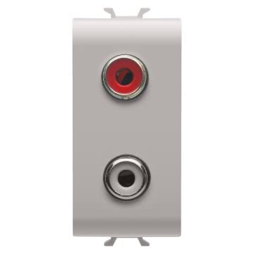 Gewiss GW13453 toma de audio y vídeo beige con doble conector RCA de 1 módulo 1