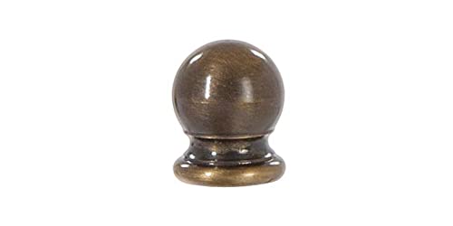 Image of B&P Lamp Solid Brass Sphere Style Antique Brass Finial, 3 /4 Inch Height, 1 /4-27 Tap