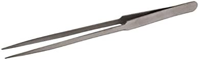 8" Stainless Steel Long Nose Narrow Straight Fine Point Tip Utility Jewelry Making and Repair Tool Tweezers