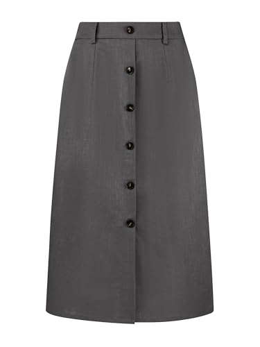 Amazon.com: Hobemty Women's Linen Skirts Slit Button Front