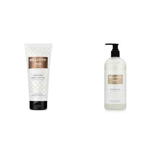 Image of Bella Vita Luxury OUD WHITE Perfume Body Lotion 200 Ml OUD WHITE Body Wash Refreshing Shower Gel for Deep Cleansing, Hydrating, Moisturising, Softer & Smoother Skin with Aloe Vera 500 ml