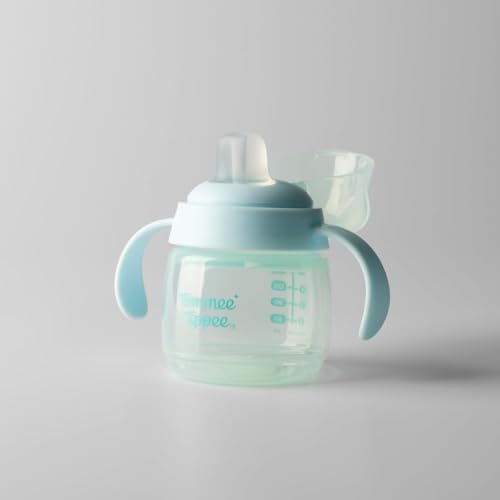 Image of Tommee Tippee Transition Spout Cup, 150ml, Spill-Free Toddler Transition Cup for 4 Months+, with a Natural Feel Bite-Resistant Spout, Blue, 1 Pack