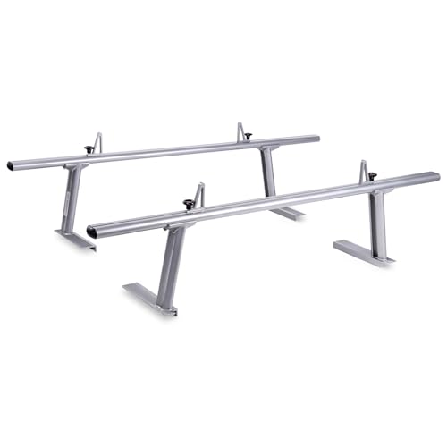 Image of Model APX2502-SLV Low-Profile Utility Aluminum Pick-Up Truck Ladder Rack with Load Stops