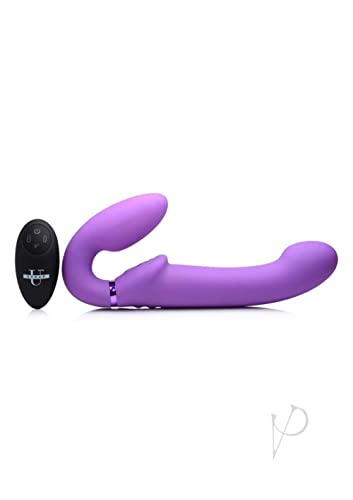 10X Remote Control Ergo-Fit G-Pulse Inflatable And Vibrating Strapless Strap-On - Purple #TOP1