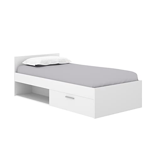 DEKIT GRUPO RIMOBEL Sam cajones, Melamina, Blanco, Cama Individual