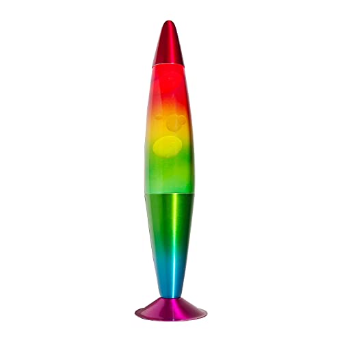 Image of 16 Inch Rainbow Lamp Liquid Motion Lamp with 2 Bulbs, Relaxing Mood Lamp for Home, Office, Bedroom, Red, Yellow, Green