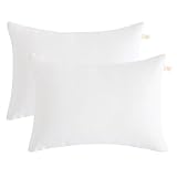 organictune 2 Pack Toddler Pillows 13'x18', Soft Down Alternative Microfiber Pillows for Sleeping, Nap, Travel, Pets, Machine Washable, White