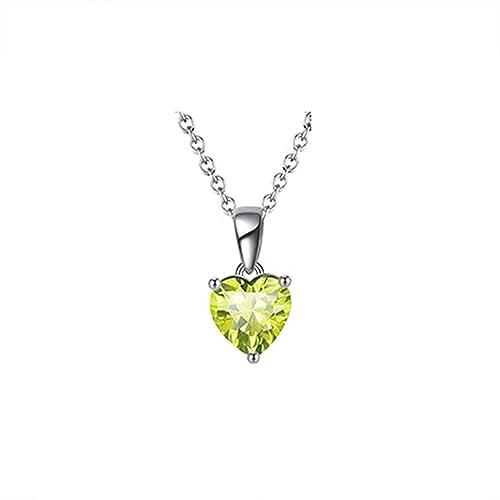 Collier Feng Shui Argent 925 Pendentif Cœur Vert pour le Quotidien