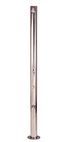 Flexinox Ducha De Piscina Modelo Oval Con Grifo Lavapies En Acero Inoxidable A316L