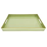 Henilosson Serving Tray with Handles, Modern Decorative Tray for Coffee Table, Plastic Rectangular T