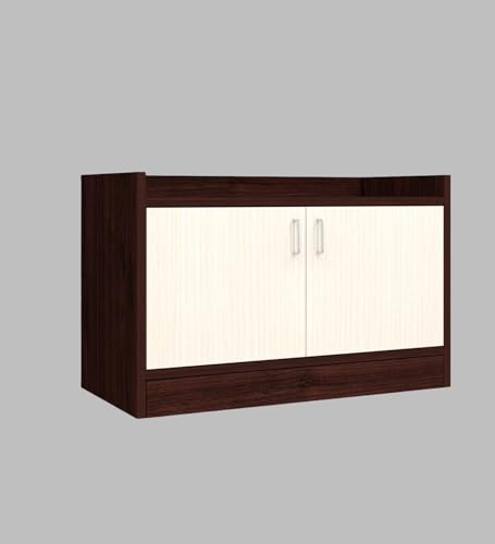 Image of SPECIALITY PANELS Wooden Shoe Cabinet with Cushion Seating Bench Shoe Rack with Doors Spacious Storage Shelves Entryway Shoe Organizer Cabinet for Home Living Room Bedroom Hallway | DIY Assembly